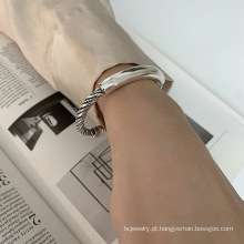 Shangjie OEM 925 Sterling Silver Female Twist Open Bracelelet Tennis Bracelet Charm personalizado Pulparelete